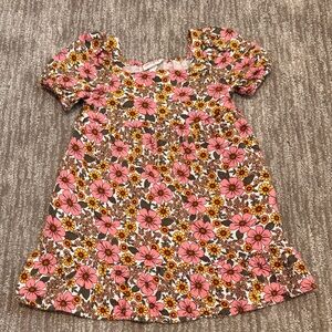 Cat & Jack Pink and Brown Floral Kids Dress